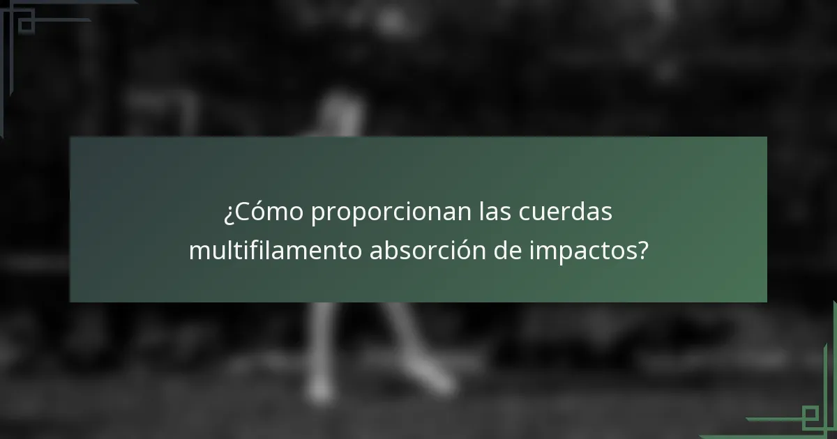 ¿Cómo proporcionan las cuerdas multifilamento absorción de impactos?