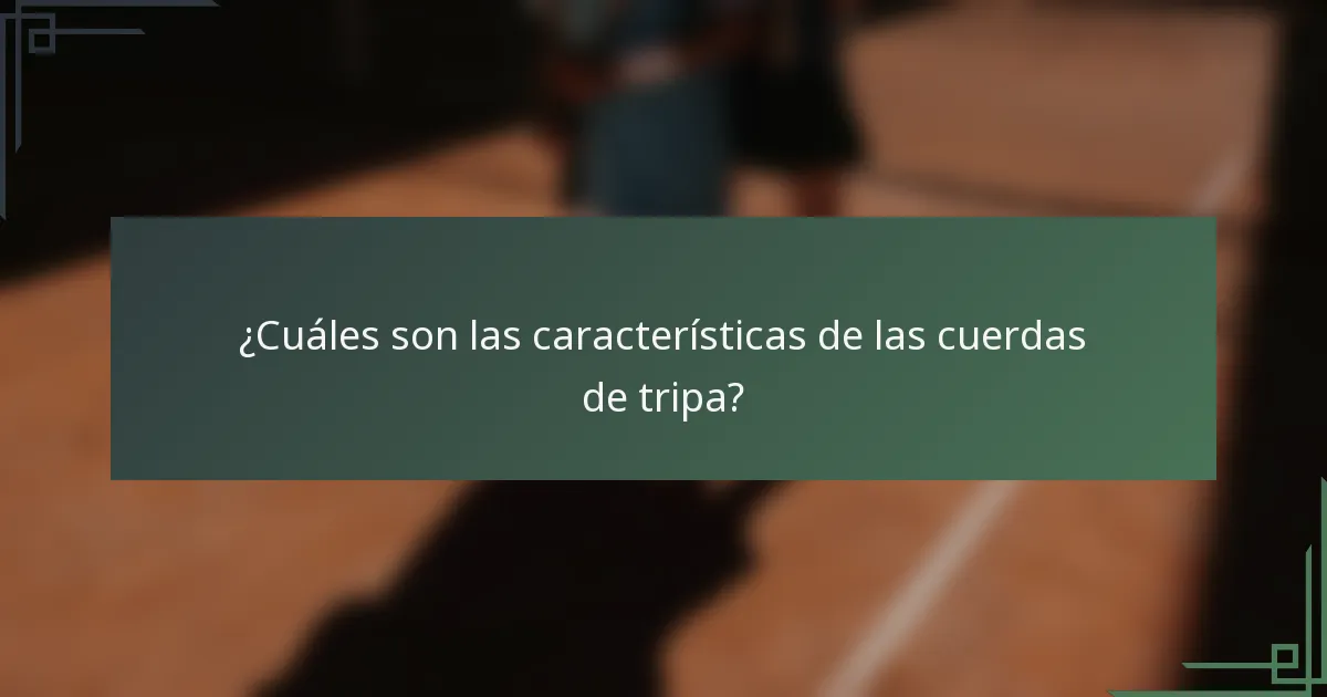 ¿Cuáles son las características de las cuerdas de tripa?
