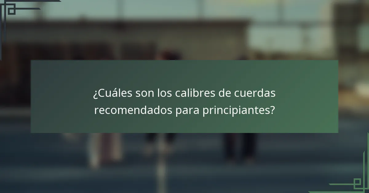 ¿Cuáles son los calibres de cuerdas recomendados para principiantes?