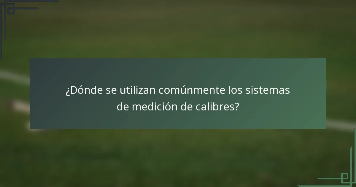 ¿Dónde se utilizan comúnmente los sistemas de medición de calibres?