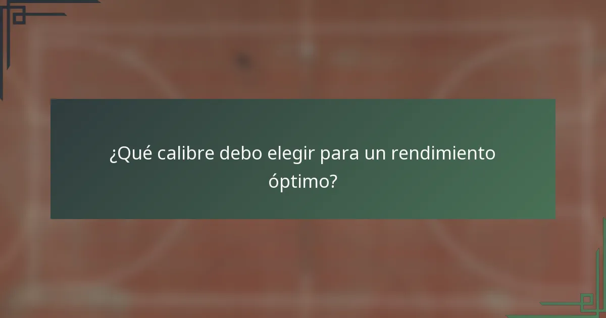 ¿Qué calibre debo elegir para un rendimiento óptimo?