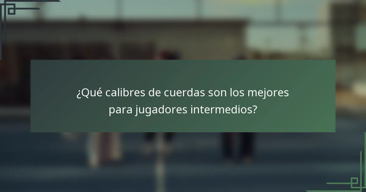 ¿Qué calibres de cuerdas son los mejores para jugadores intermedios?